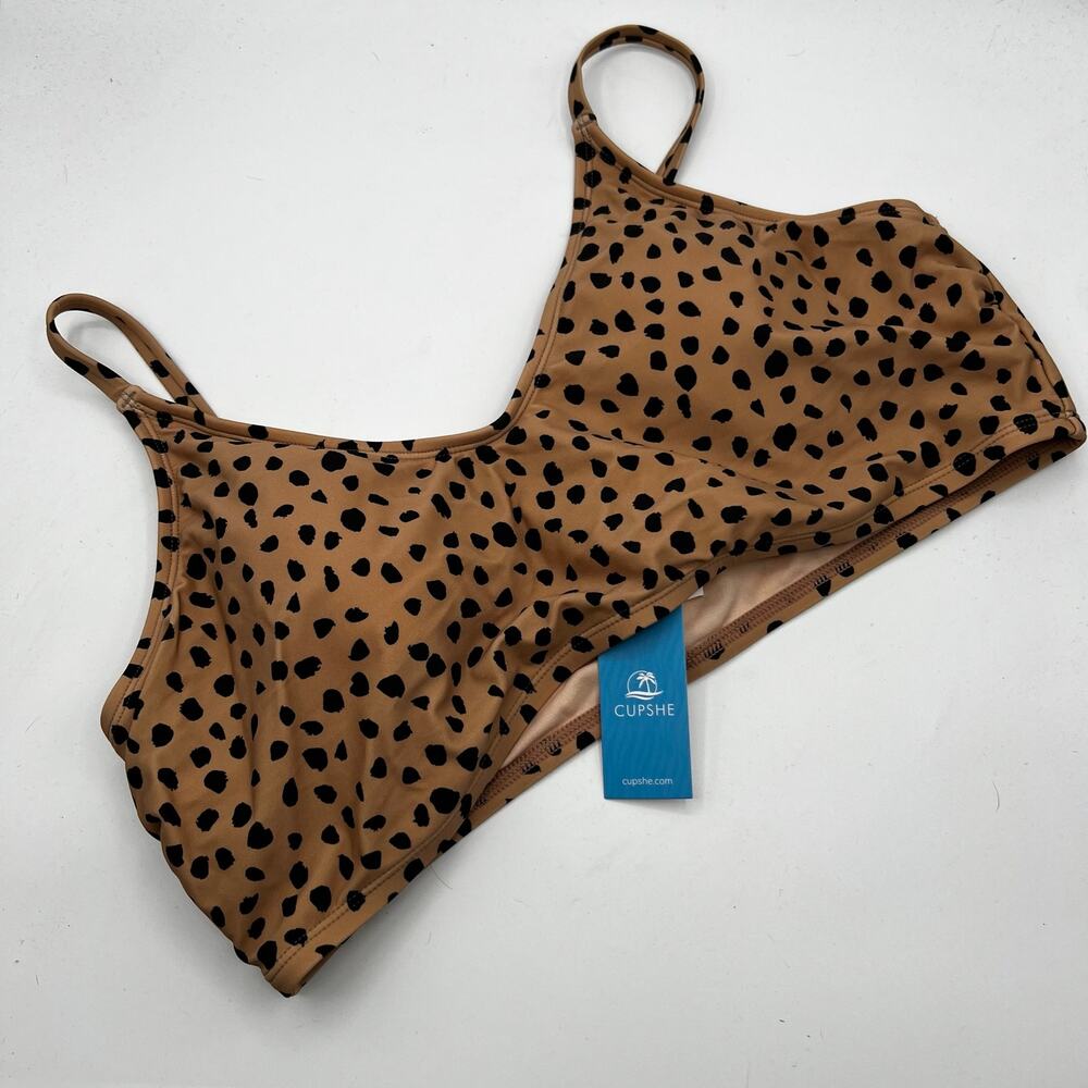 Cupshe NWT Leopard Dot Spaghetti Strap Bikini Top Size‎ XL